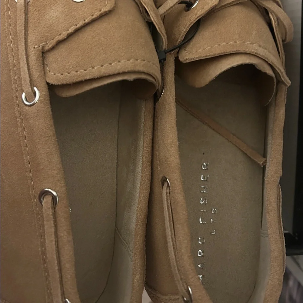 Marc Fisher LTD UIeena loafer medium natural suede size 9M NWOT..